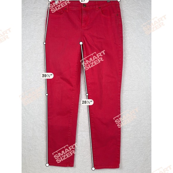 Chicos So Slimming Girlfriend Ankle Jeans Red Chico 1 Regular 8 Stretch Pants Ms - Picture 8 of 9